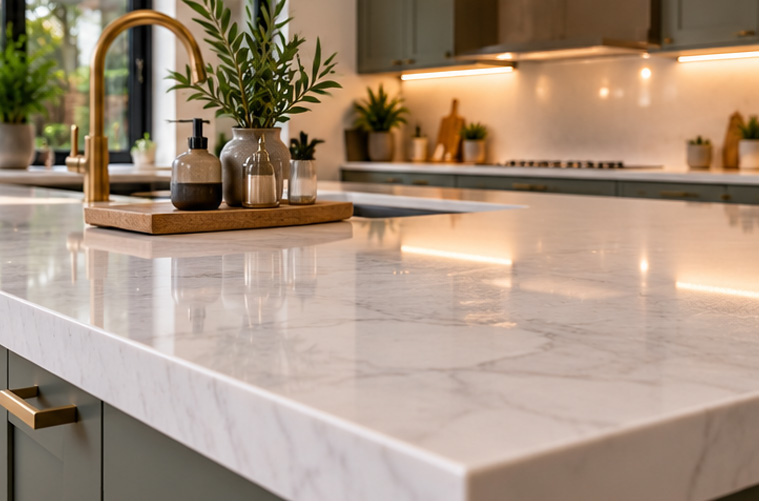 Professional kitchen worktop installation